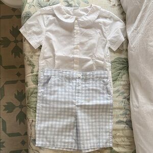 Edgehill Collection White and Blue Stitching Shirt